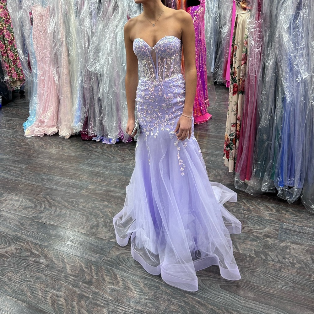 Cinderella Ladivine Lavender Strapless Gown